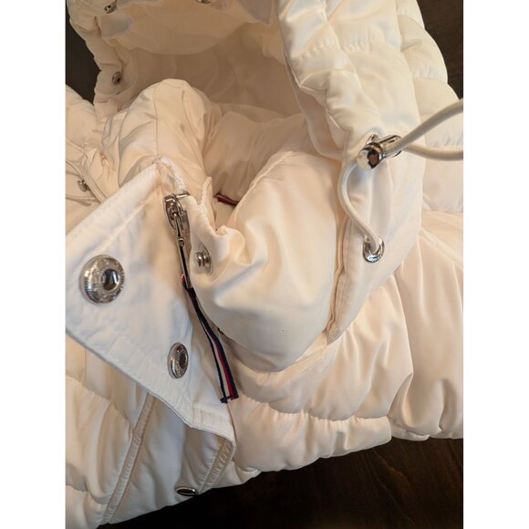 Tommy Hilfiger Womens Quilted Puffer Jacket With Hood Size S White Nylon Blend - Picture 12 of 16